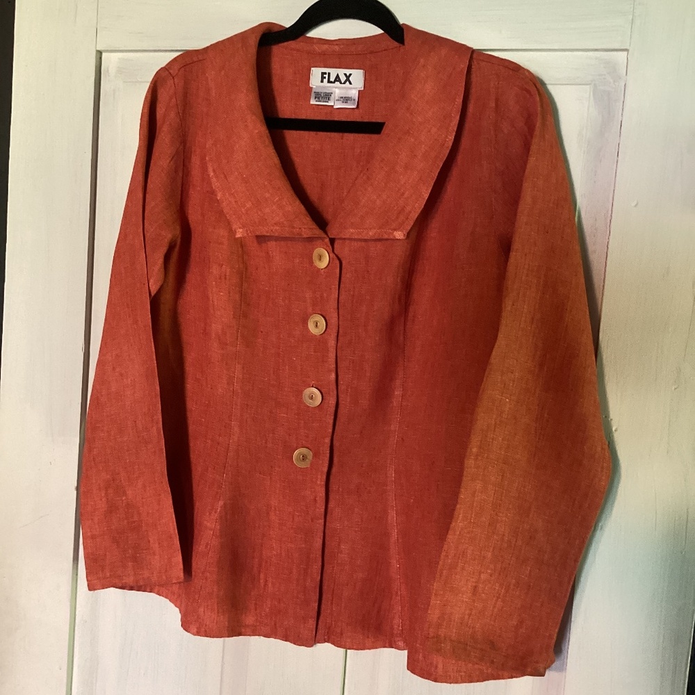 FLAX Linen Fitted Jacket Blouse